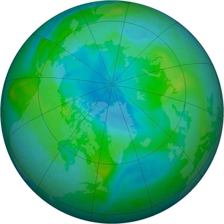 Arctic ozone map for 02 September 2007